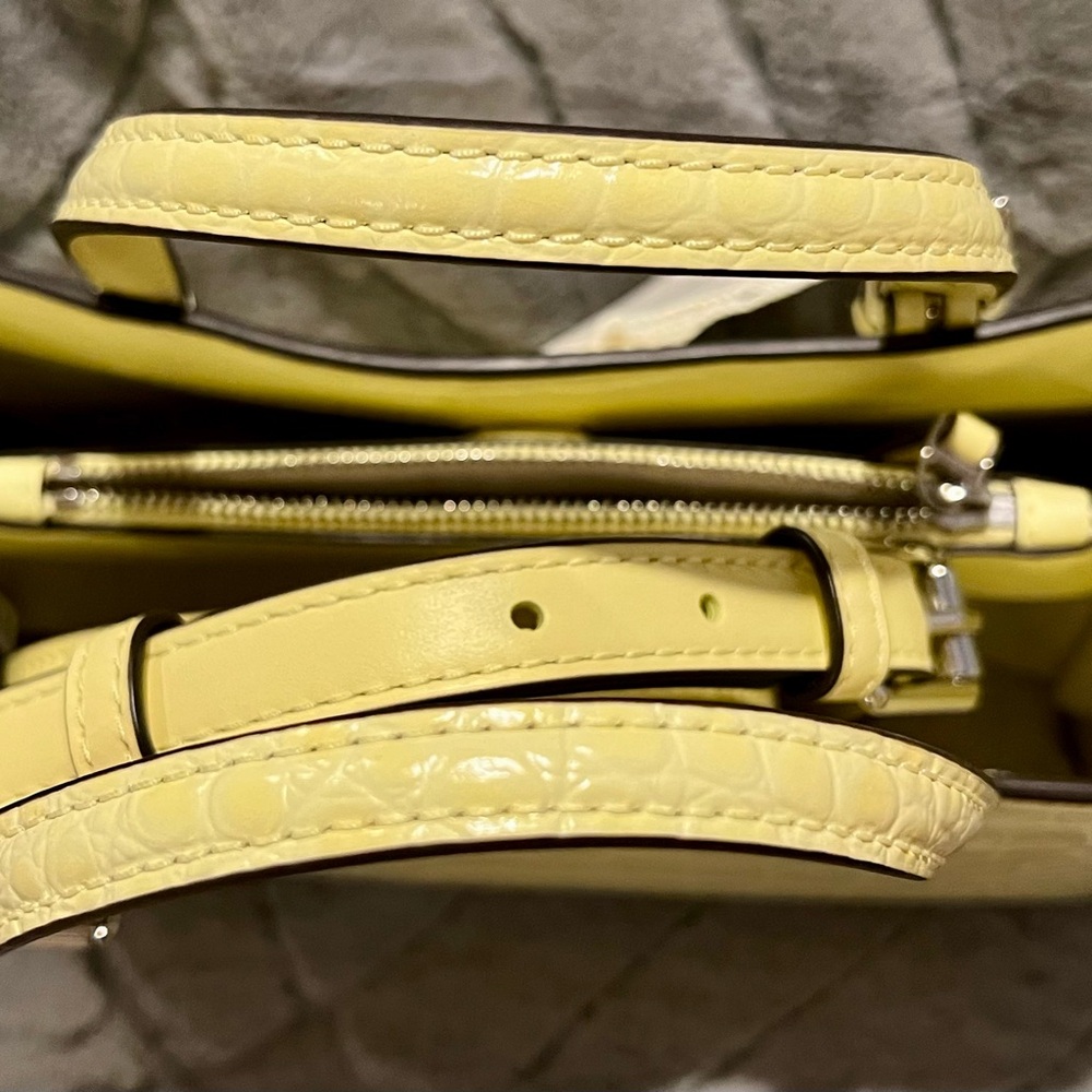Tory Burch Croc-Embossed Satchel in Yellow - NWT - Picture 5 of 5
